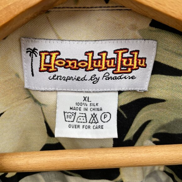 Honolulu Lulu Men’s Button-Up 100% Silk Hawaiian Shirt Floral Size XL - Picture 6 of 6